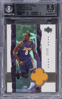 2003-04 UD "Exquisite Collection" Jersey Parallel #15J Kobe Bryant Jersey Card (#13/25) - BGS NM-MT+ 8.5